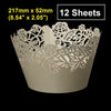 C002 - 12 pcs. Beige Tan Gold Golden Roses Leaf Leaves Paper Lace Wedding Party Cupcake Cake Cups Wrappers Liners - 217mm x 52mm (8.54" x 2.05")