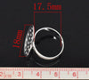 RB005 - 10 Silver Plated ADJUSTABLE RING BASES - Glue Pad 18mm - 17.5mm (Ring Size 7)