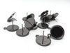 E116 - 10 pcs. Gunmetal Earring Posts Studs Settings Bezels Cabochons Tacks with Loop - 12mm Glue Pad Setting