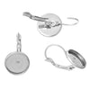E255 - 10 pcs. 304 Stainless Steel Earring Clips Settings Lever Back Bezels Cabochons - 6mm Glue Pad Setting