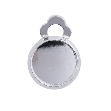E245A - 10 pcs. Silver Plated Earring Clips Settings Hinged Bezels Cabochons - 10mm Glue Pad Setting