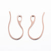 E429 - 10 pcs 304 Stainless Steel Earring Hooks with Loop Hole - Rose Gold - 22mm x 11mm - Hole Size: 2.5mm x 3.5mm - Tarnish Resistant!
