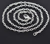 N060 - 12 pcs. Silver Plated Textured Chain Link Necklaces 20" - (4.2mm x 2.8mm)
