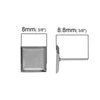 E117 - 10 pcs. 304 Stainless Steel Earring Posts Studs Settings Bezels Cabochons Tacks - 8mm x 8mm Glue Pad Setting - Square