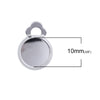 E245A - 10 pcs. Silver Plated Earring Clips Settings Hinged Bezels Cabochons - 10mm Glue Pad Setting