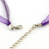 N025 - 15 pcs. Purple Eggplant Organza Ribbon Waxen Cord Necklaces- 17.3 inch (43 cm)