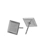E117 - 10 pcs. 304 Stainless Steel Earring Posts Studs Settings Bezels Cabochons Tacks - 8mm x 8mm Glue Pad Setting - Square