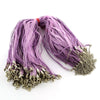 N026 - 15 pcs. Purple Violet Lavender Organza Ribbon Waxen Cord Necklaces- 17 inch (43 cm)