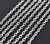 N060 - 12 pcs. Silver Plated Textured Chain Link Necklaces 20" - (4.2mm x 2.8mm)