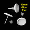 E154 - 50 pcs. White Earring Posts Studs Settings Bezels Cabochons Tacks- 10mm Glue Pad Setting
