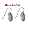 E257 - 10 pcs. 304 Stainless Steel Earring Hooks Settings Bezels Cabochons - 12mm Glue Pad Setting - Hypoallergenic!