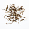 E103 - 200 pcs (100 pairs) Antique Bronze Earring Hooks with Spring and Ball - 19mm x 18mm - Parallel Loop