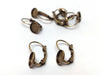 E074C - 100 pcs. Antique Bronze Earring Clips Settings Lever Back Bezels Cabochons - 7mm Glue Pad Setting