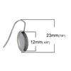E257 - 10 pcs. 304 Stainless Steel Earring Hooks Settings Bezels Cabochons - 12mm Glue Pad Setting - Hypoallergenic!