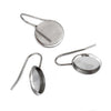 E257 - 10 pcs. 304 Stainless Steel Earring Hooks Settings Bezels Cabochons - 12mm Glue Pad Setting - Hypoallergenic!