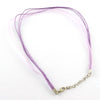 N026 - 15 pcs. Purple Violet Lavender Organza Ribbon Waxen Cord Necklaces- 17 inch (43 cm)