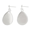 E291 - 50 pcs. Silver Plated Earring Dangle Tacks Posts Settings Bezels Cabochons - Teardrop - 25mm x 18mm Glue Pad Setting