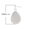 E291 - 50 pcs. Silver Plated Earring Dangle Tacks Posts Settings Bezels Cabochons - Teardrop - 25mm x 18mm Glue Pad Setting