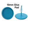 E156 - 10 pcs. Ocean Blue Earring Posts Studs Settings Bezels Cabochons Tacks- 10mm Glue Pad Setting