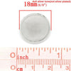 E258 - 20 pcs. Silver Tone Earring Clips Settings Hinged Bezels Cabochons - 16mm Glue Pad Setting - Made of Copper!