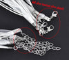 N027 - 15 pcs. White Organza Ribbon Waxen Cord Necklaces with Lobster Clasp - 17 inch (43 cm) - Claw Clasp