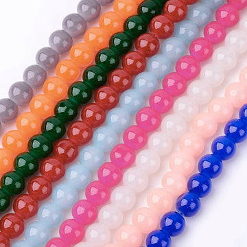 BD246 - 10 Strands - 800 Beads - 10mm Imitation Jade Round Beads - 32" strands - Approx 80 beads per strand - Hole Size: 1.3mm - Assortment