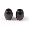 BD823 - 5 pcs. - 304 Stainless Steel Gunmetal Black Oval Barrel Spacer Beads - 7mm x 6mm - Hole Size: 3mm - Tarnish Resistant