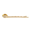 H038 - 10 pcs. - Gold Plated Hair Bobby Pins Cabochons Bezels - 61mm x 14mm (2.4" x 0.55") - 12mm Glue Pad