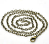 12 pcs. Antique Bronze Chain Link Necklaces 20" - (4mm x 3mm Links) - Lobster Clasps