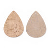 P141- 10 pcs. Cork Style Faux Leather Dangle Charms Pendants - Teardrop - 70mm (2.76") - Great for Light Earrings or Dangles! Double-Sided