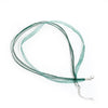 N028 - 15 pcs. Dark Green Organza Ribbon Waxen Cord Necklaces with Lobster Clasp - 17 inch (43 cm) - Claw Clasp and Extender Chain