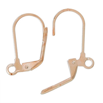 E260 - 50 pcs (25 pairs) Rose Gold Plated Leverback Earrings - 18x11mm