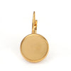 E293 - 10 pcs. (5 pairs) Stainless Steel Gold Plated Earring Clips Settings Lever Back Bezels Cabochons - 12mm Glue Pad Setting