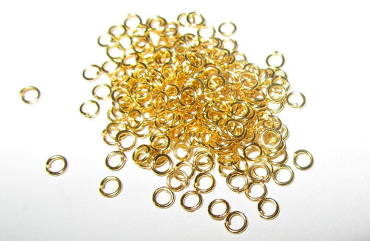 J284 - 250 pcs Golden Open Jump Rings - 8mm - 18 Gauge (1mm Thick)