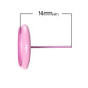 E157 - 50 pcs. Pink Earring Posts Studs Settings Bezels Cabochons Tacks- 10mm Glue Pad Setting