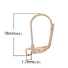 E260 - 50 pcs (25 pairs) Rose Gold Plated Leverback Earrings - 18x11mm