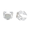 RB012 - 5 pcs. Silver Plated ADJUSTABLE Cabochon Setting Bezel RING bases settings - Ring Size 6 US - Glue Pad 12mm (0.47 in) - Filigree Pattern