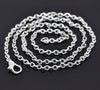 N002 - 12 pcs. Silver Plated Chain Link Necklaces 18" - (3x2mm) - Lobster Clasp
