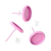 E157 - 50 pcs. Pink Earring Posts Studs Settings Bezels Cabochons Tacks- 10mm Glue Pad Setting