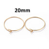 W037 - 10 pcs. 316L Surgical Stainless Steel Gold Plated Wine Charm / Earwire Hoop Rings - 20mm - 21 Gauge (0.7mm Thick) - Hypoallergenic! Style B