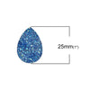 P922 - 10 pcs Drusy Druzy Resin Embellishment Teardrop Cabochons - Blue AB - 25x18mm - 25mm x 18mm - 18x25mm - Tear Drop - Thick: 4.5mm
