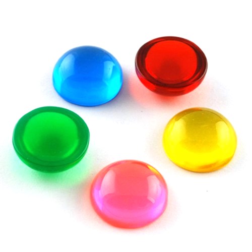 BD194 - 50 pcs Resin Embellishment Cabochons Assortment - 12mm - 5mm Thick - Mix of Clear Transparent Colors! Clear Candy Look
