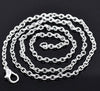 N064 - 12 pcs. Silver Plated Cable Chain Link Necklaces 18" - (3.5 x 2.5mm) - Lobster Clasps - Claw Clasps