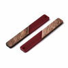MP0036 - 4 pcs. Red Resin and Wood Rectangle Flat Pendant - 52mm x 8mm - (2.05" x 0.32")