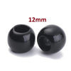 BD367 - 100 pcs Black Smooth Acrylic Ball Spacer Beads - 12mm - Large Hole: 5.5mm - Fits European Cords and Paracord!