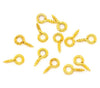 BA001A - 100 pcs. Gold Plated Screw Eyes Bails Top Drilled - 8mm x 4mm