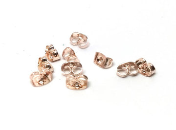 E296 - 500 pcs (250 Pairs) Rose Gold Plated Ear Nuts - 5mm x 4mm - Earring Stoppers! - Butterfly Design