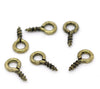 BA041A - 100 pcs. Bronze Screw Eyes Bails Top Drilled - 8mm x 4mm