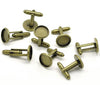 CU006 - Lot of 10 Antique Bronze Cuff Links (5 pairs) - 12mm Glue Pad Bezel Setting