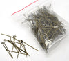 A002 - 100 pcs. Bronze Tone Eye Head Pins - 50mm x 0.7mm - 21 Gauge